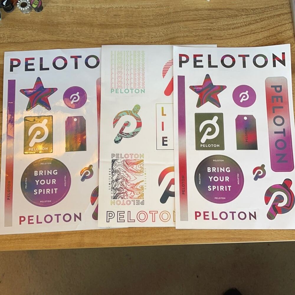 3 sheets of Peloton stickers- NEW!!